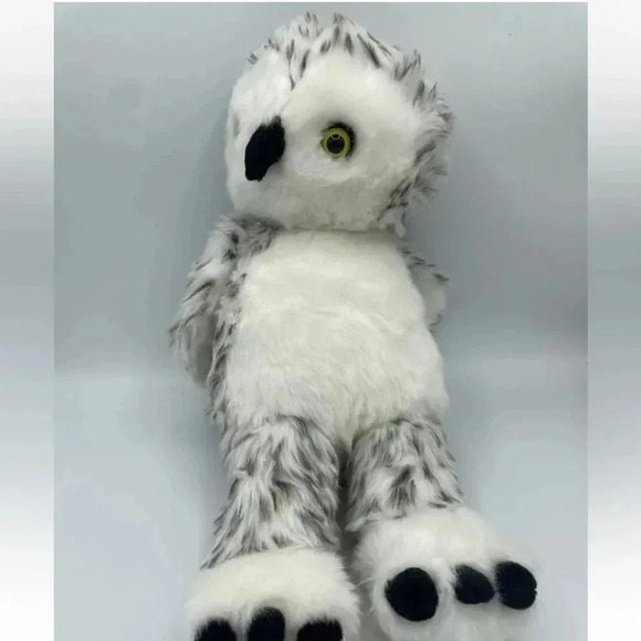 Build a Bear Plush White Snowy Owl Hedwig Head Rotates Stuffed Animal Spotted - Picture 2 of 5